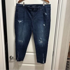 Lane Bryant Blue Skinny Jeans Distressed Ankle-Length